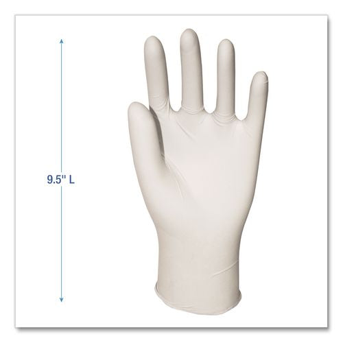 Image of Boardwalk® BWK315LBX Powder-Free Synthetic Vinyl Gloves, Large, 4 mil Thick, 9.5" Long, Beige, 100/Box