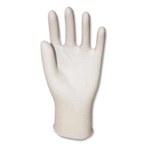 Image of Boardwalk® BWK315LBX Powder-Free Synthetic Vinyl Gloves, Large, 4 mil Thick, 9.5" Long, Beige, 100/Box