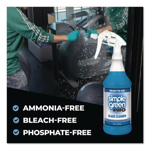 Image of Simple Green® 1110101201032 Pro Glass Cleaner Ready-To-Use, 32 oz Spray Bottle, 12/Carton