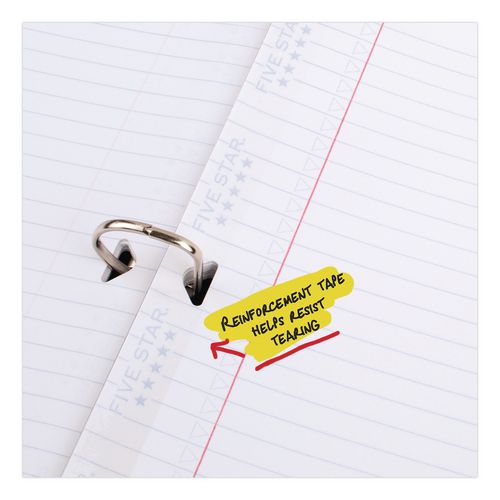 Image of Five StarÂ® Reinforced Filler Paper Plus Study App, 3-Hole, 8.5 x 11, College Rule, 80/Pack
