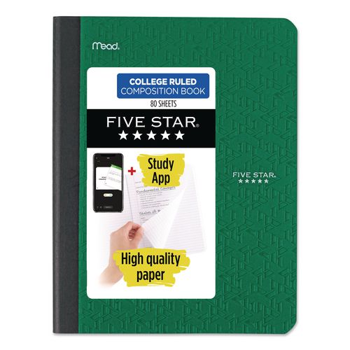 Image of Five Star® 850065 Composition Book, Medium/College Rule, Randomly Assorted Cover Color, (80) 9.75 x 7.5 Sheets