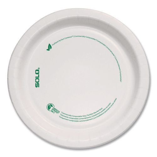 Image of SOLOÂ® Compostable Paper Dinnerware, ProPlanet Seal, Plate, 6" dia, White, 1,000/Carton