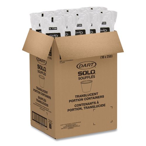 Image of SOLO® P250N Portion Containers, 2.5 oz, Plastic, Translucent, 2,500/Carton