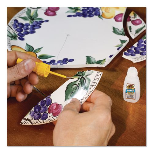 Image of Gorilla® 7500101 Super Glue With Brush And Nozzle Applicators, 0.35 Oz, Dries Clear