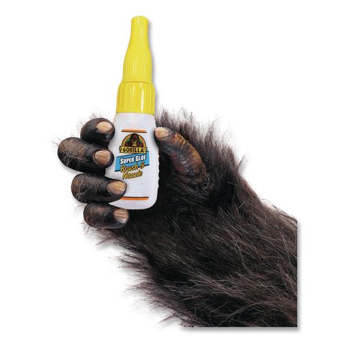 Image of Gorilla® 7500101 Super Glue With Brush And Nozzle Applicators, 0.35 Oz, Dries Clear