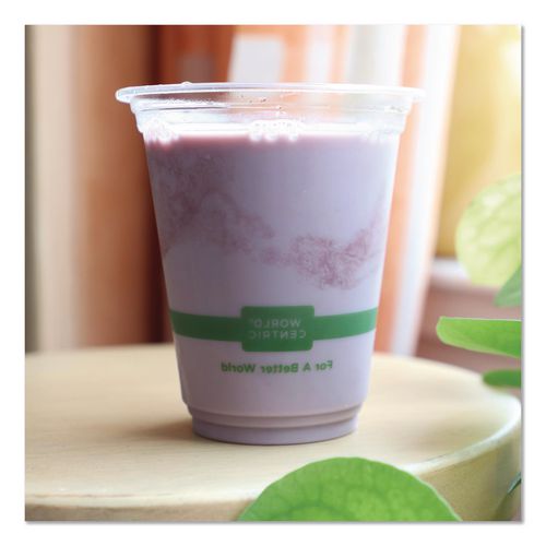 Image of World Centric® CPCS12 PLA Clear Cold Cups, 12 oz, Plastic, Clear, 1,000/Carton