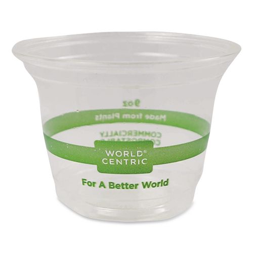Image of World Centric® CPCS9Q PLA Clear Cold Cups, 9 oz, Plastic, Clear, 1,000/Carton