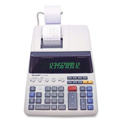 Image of Sharp® EL1197PIII El1197piii Two-Color Printing Desktop Calculator, Black/red Print, 4.5 Lines/sec
