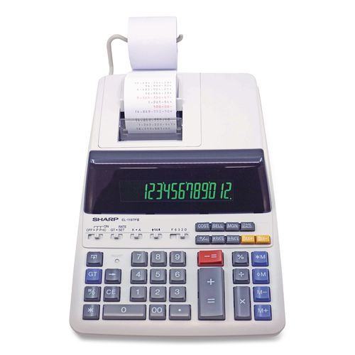 Image of Sharp® EL1197PIII El1197piii Two-Color Printing Desktop Calculator, Black/red Print, 4.5 Lines/sec