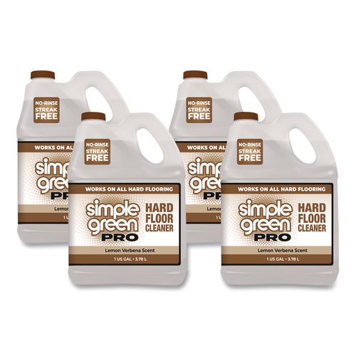 Image of Simple Green® 0510100405128 Pro Hard Floor Cleaner, Lemon Verbena, 1 gal Bottle, 4/Carton