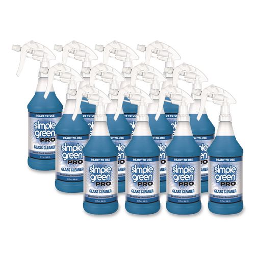 Image of Simple Green® 1110101201032 Pro Glass Cleaner Ready-To-Use, 32 oz Spray Bottle, 12/Carton