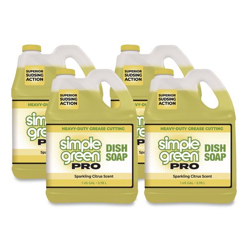 Image of Simple Green® 4110100401128 Pro Dish Soap, Sparkling Citrus Scent, 1 gal Bottle, 4/Carton