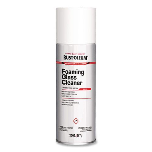 Image of Rust-Oleum® 381658 Professional Foaming Glass Cleaner Aerosol, 20 oz Aerosol Spray, 12/Carton