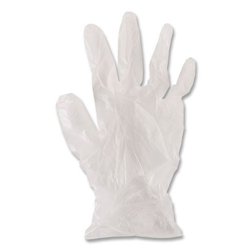 Image of Boardwalk® BWK365LBX General Purpose Vinyl Gloves, Powder-Free, Large, 2.6 mil Thick, 13" Long, Clear, 100/Box
