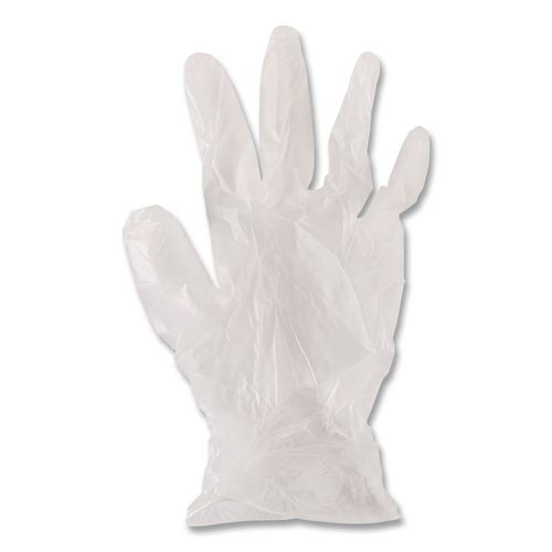 Image of Boardwalk® BWK365MBX General Purpose Vinyl Gloves, Powder-Free, Medium, 2.6 mil Thick, 13" Long, Clear, 100/Box