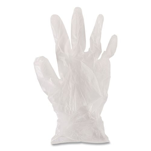 Image of Boardwalk® BWK365SCT General Purpose Vinyl Gloves, Powder-Free, Small, 2.6 mil Thick, 9.5" Long, Clear, 100/Box, 10 Boxes/Carton