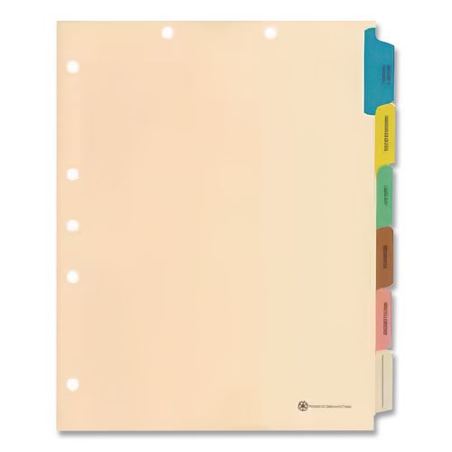 Image of Medical Arts Press® 33159 6-Tab Medical Chart Indexes, Side Tab, Assorted Medical, Manila, 65/Box