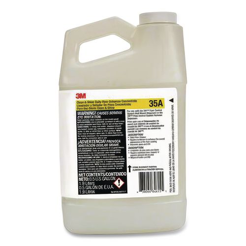 Image of 3M 35A Clean and Shine Daily Floor Enhancer, Concentrate, Fragrance Free, 32 oz Bottle, 4/Carton