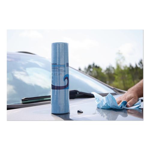 Image of Boardwalk® AUTORL1650B Automotive Wiper Rolls, 9.4 x 11, Blue, 55/Roll, 30 Rolls/Carton