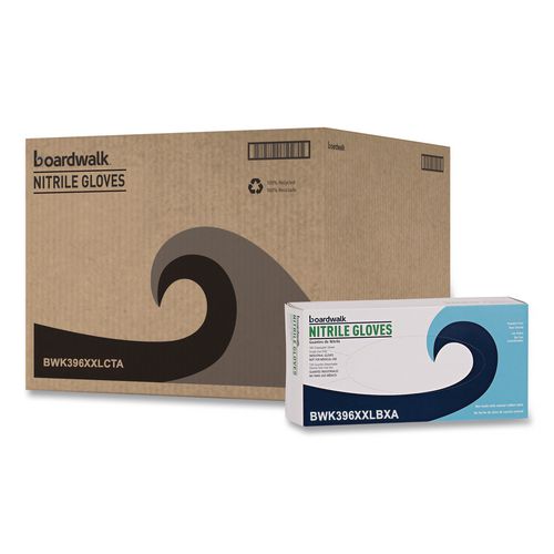 Image of Boardwalk® 396XXLCTA 396 Series Disposable General-Purpose Nitrile Gloves, Powder-Free, XX-Large, 4.4 mil Thick, 9.5" Long, Black,100/Box,10 BX/CT