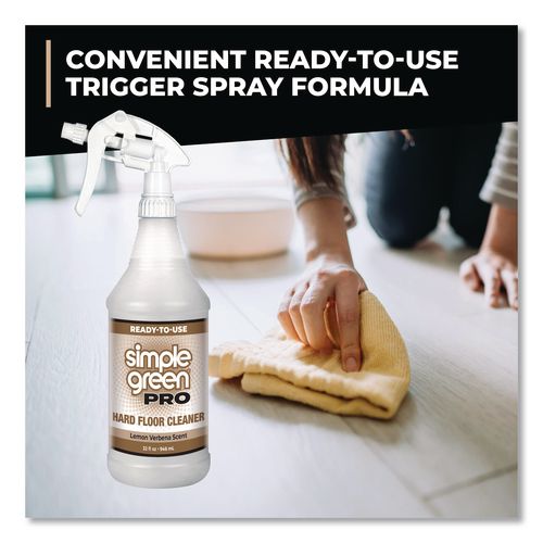 Image of Simple Green® 0510101205032 Pro Hard Floor Cleaner, Lemon Verbena Scent; 32 oz Spray Bottle, 12/Carton