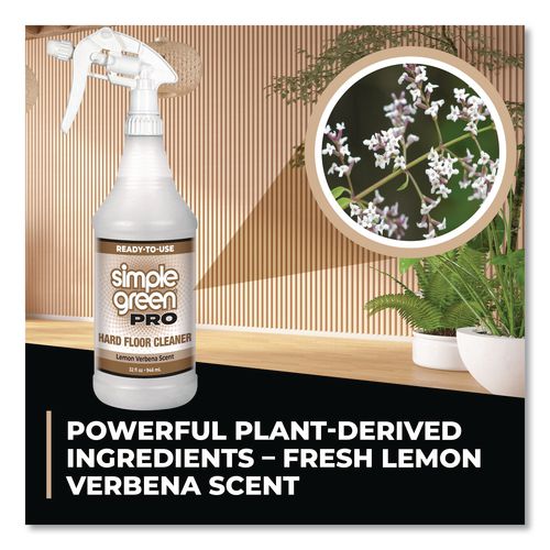 Image of Simple Green® 0510101205032 Pro Hard Floor Cleaner, Lemon Verbena Scent; 32 oz Spray Bottle, 12/Carton