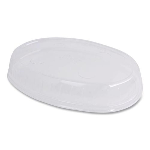 Image of World CentricÂ® PLA Lids for Fiber Burrito Bowls, 9.7" Diameter, Clear, Plastic, 300/Carton