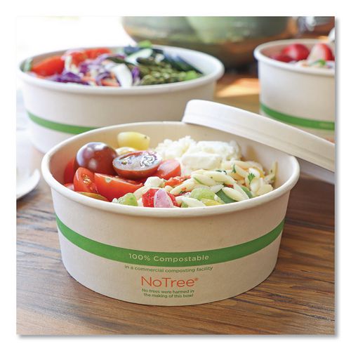 Image of World Centric® BOL-NT-24W Paper Lids for Bowls. 5.9" Diameter, Natural, 300/Carton