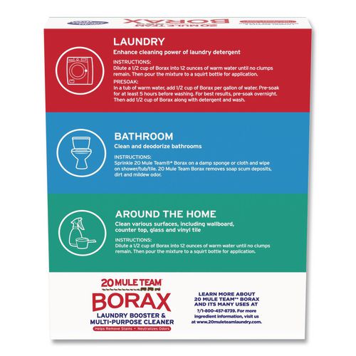 Image of Dial® DIA 00201 20 Mule Team Borax Laundry Booster, Powder, 4 lb Box, 6/Carton