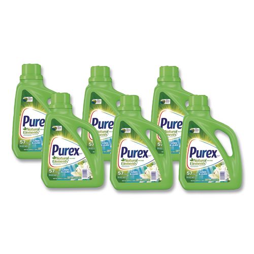 Image of Purex® 10024200011205 Ultra Natural Elements He Liquid Detergent, Linen And Lilies, 75 Oz Bottle, 6/carton