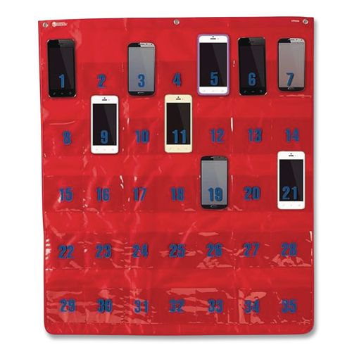Image of Learning Resources® LER0056 Multi-Use Storage Pocket Chart, 35 Pockets, 13 x 18, Red