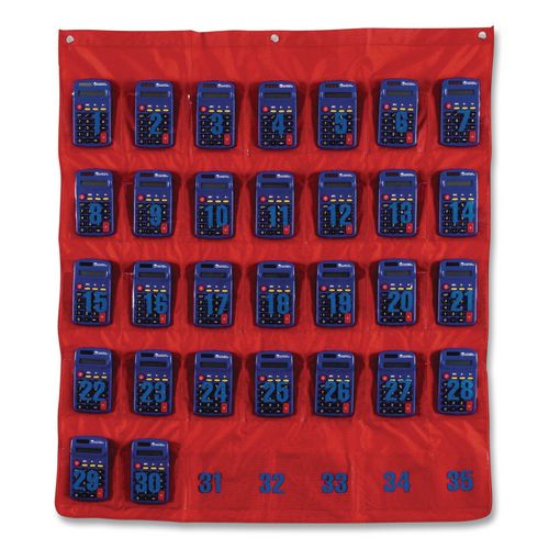 Image of Learning Resources® LER0056 Multi-Use Storage Pocket Chart, 35 Pockets, 13 x 18, Red
