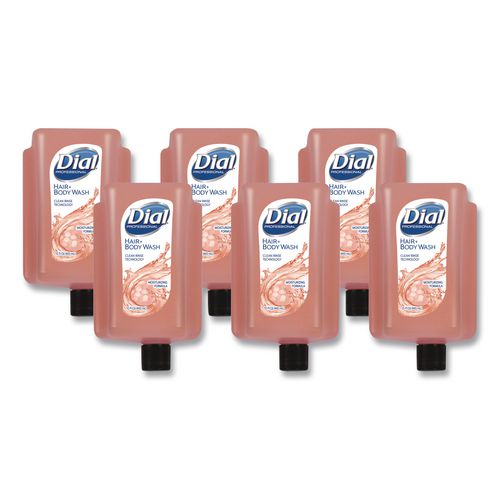 Image of Dial® Professional 16304CT Hair + Body Wash Refill for Versa Dispenser, Neutral Scent, 15 oz, 6/Carton
