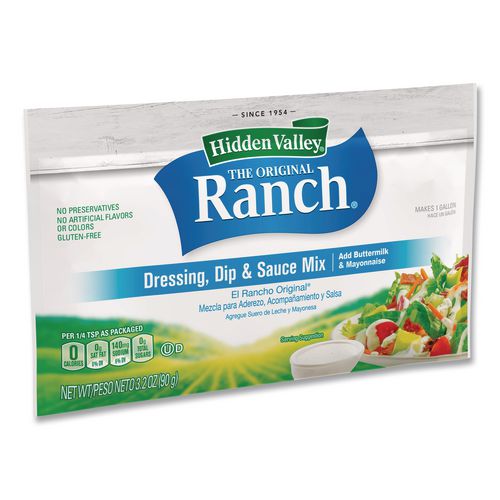 Image of Hidden Valley® 21004 The Original Ranch Dry Mix, Buttermilk Recipe, 3.2 oz Packet, 18/Carton