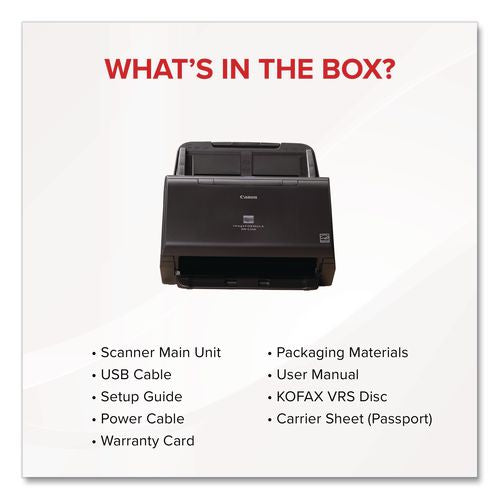 Image of Canon® 0651C002 IMAGEFORMULA DR-C240 OFFICE DOCUMENT SCANNER, 600 DPI OPTICAL RESOLUTION, 60-SHEET DUPLEX AUTO DOCUMENT FEEDER