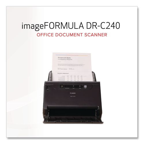 Image of Canon® 0651C002 IMAGEFORMULA DR-C240 OFFICE DOCUMENT SCANNER, 600 DPI OPTICAL RESOLUTION, 60-SHEET DUPLEX AUTO DOCUMENT FEEDER