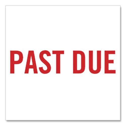 Image of Offistamp® 34526 Pre-Inked Message Stamp, Past Due, 1.63" X 0.38", Red Ink