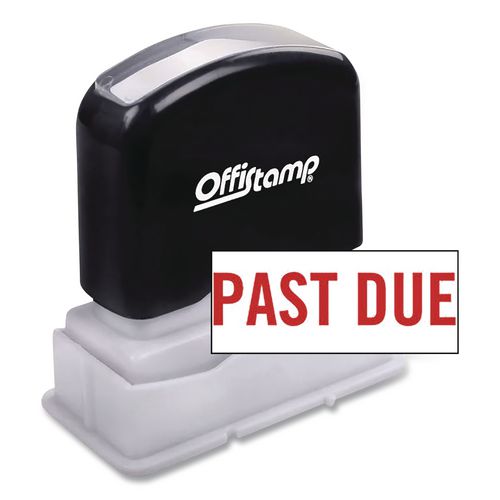 Image of Offistamp® 34526 Pre-Inked Message Stamp, Past Due, 1.63" X 0.38", Red Ink