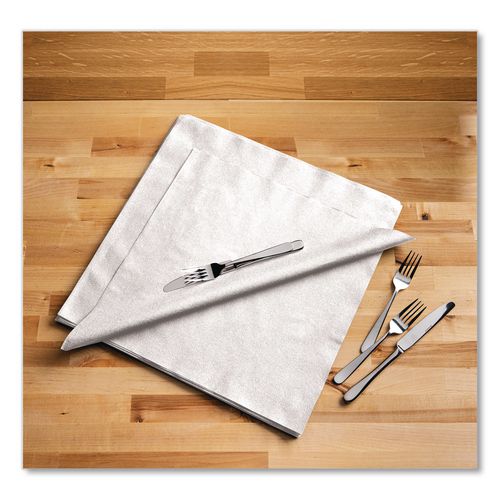 Image of Boardwalk® 14X14LNAPW Linen-Feel Flat Napkins, 1-Ply, 14 x 14, White, 1,000/Carton