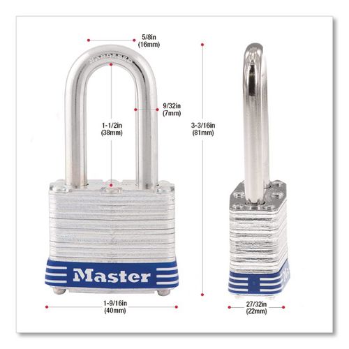 Image of Master Lock® 3DLF Key Padlock 3Dlf, 4 Pin
