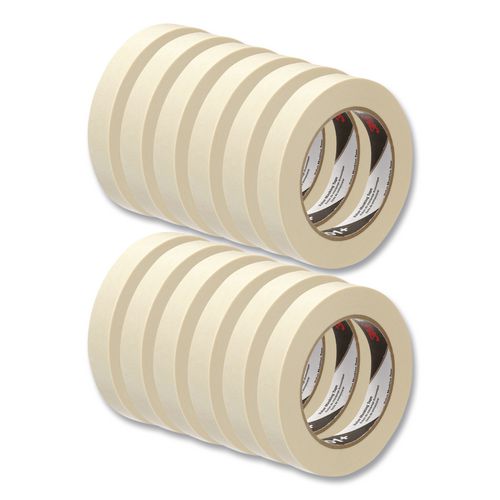 Image of 3M MMM101-18 Value Masking Tape 101+, 3" Core, 0.70" X 60 Yds, Tan, 12/pack