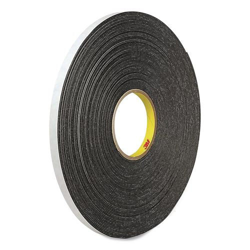 Image of 3M 074446615M112 4466 Double-Coated Foam Tape, 1" Core, 1" X 5 Yds, Black