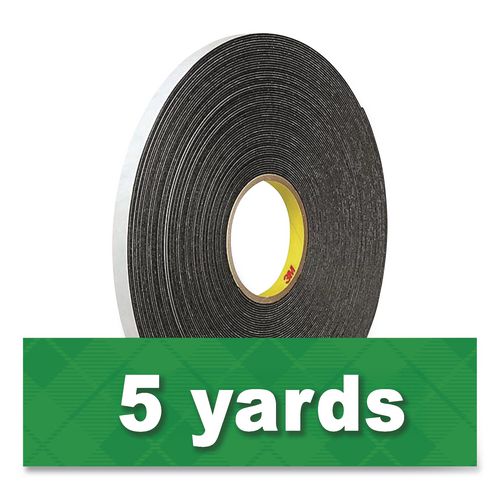 Image of 3M 074446615M112 4466 Double-Coated Foam Tape, 1" Core, 1" X 5 Yds, Black