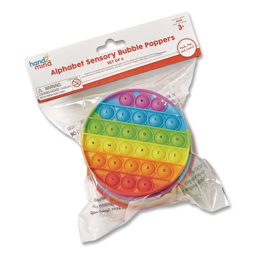 Image of hand2mind® 95429 Alphabet Sensory Bubble Poppers, Pre-K to K, 6 Pieces
