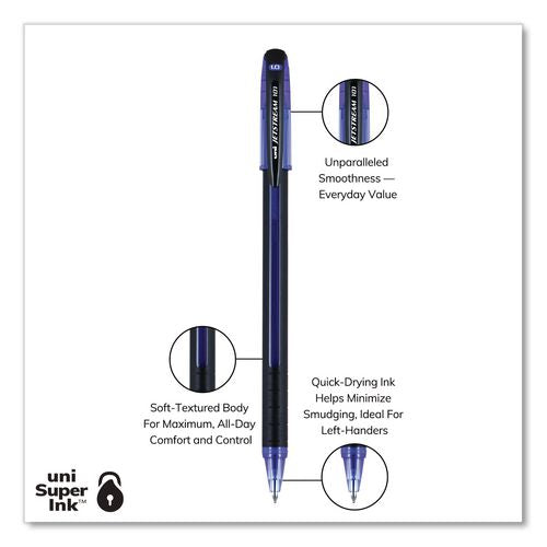 Image of uniball® 1768012 Jetstream 101 Hybrid Gel Pen, Stick, Bold 1 mm, Blue Ink, Black/Blue Barrel, Dozen