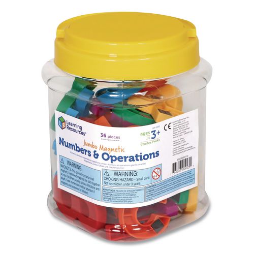 Image of Learning Resources® LER0452 Jumbo Magnetic Numbers and Operations, Assorted Colors, 36 Pieces