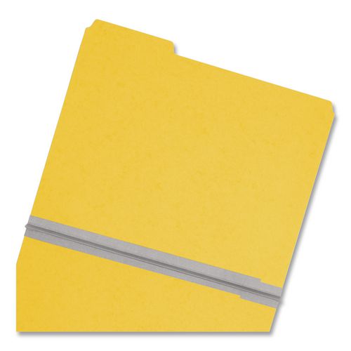 Image of Smead 21562 Expanding Recycled Heavy Pressboard Folders, 1/3-Cut Tabs: Assorted, Letter Size, 1" Expansion, Yellow, 25/Box