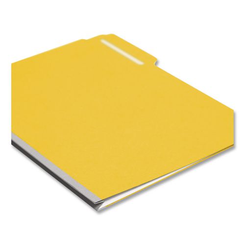 Image of Smead 21562 Expanding Recycled Heavy Pressboard Folders, 1/3-Cut Tabs: Assorted, Letter Size, 1" Expansion, Yellow, 25/Box