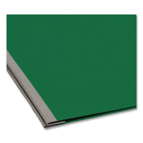 Image of Smead 81452 Prong Fastener Premium Pressboard Report Cover, Two-Piece Prong Fastener, 3" Capacity, 8.5 X 11, Green/green