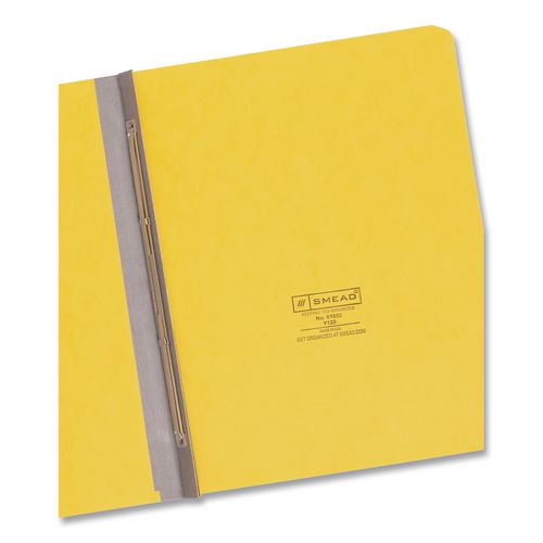 Image of Smead 81852 Prong Fastener Premium Pressboard Report Cover, Two-Piece Prong Fastener, 3" Capacity, 8.5 x 11, Yellow/Yellow